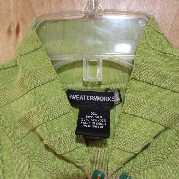 Ribbed Mockneck Silk Blend Sweater - Picture 3 of 5